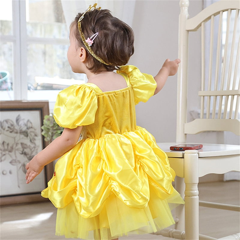 Infant Baby Girl Princess Dress Toddler Yellow Ball Gown for Birthday Halloween Christmas - Variation of THIS listing