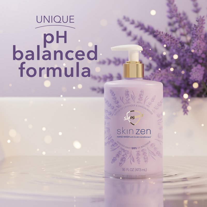Lavender & Sandalwood Liquid Hand Soap, pH-Balancing Moisturizing Wash, 16 oz