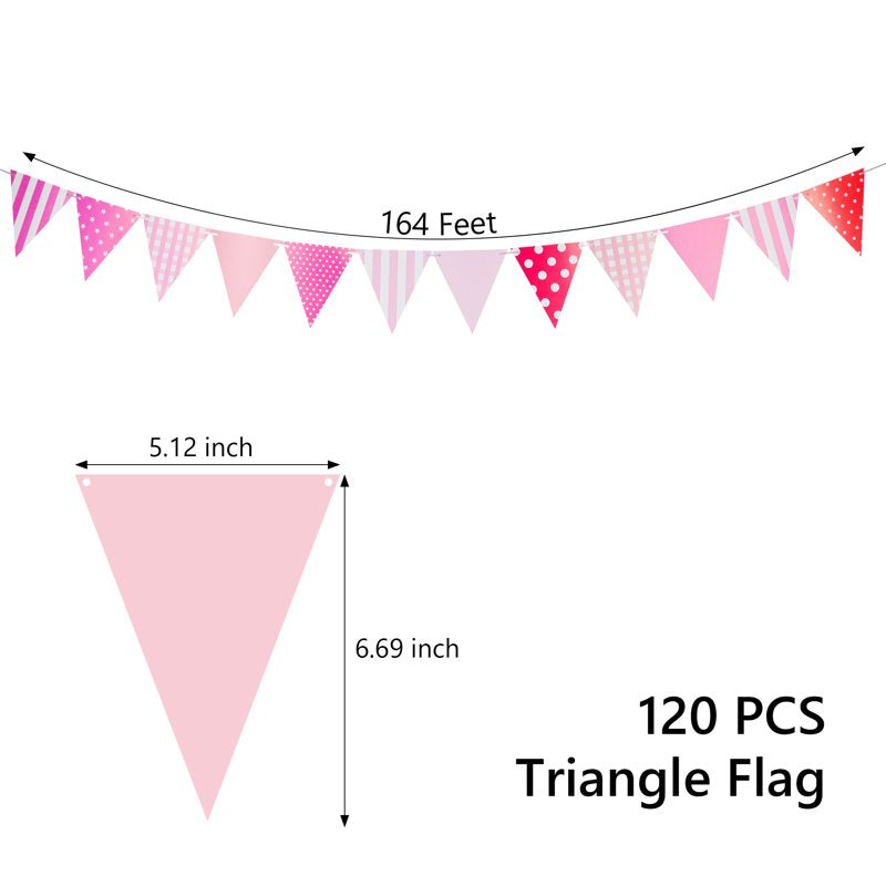 Red Love Pennant Banner String - 164ft, 120 Flags for Birthday & Events - Variation of THIS listing