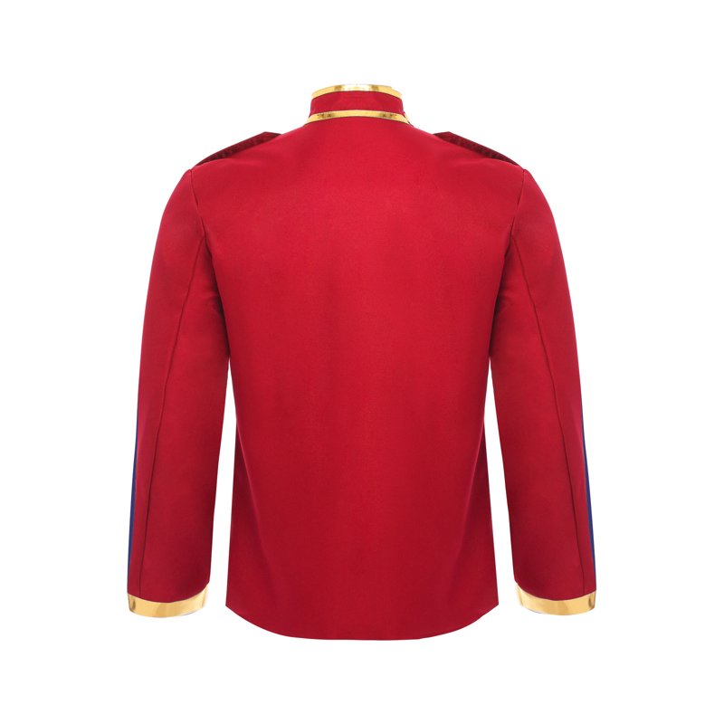 Medieval Royal Prince Costume Coat for Men - Red XXL Renaissance Embroidered