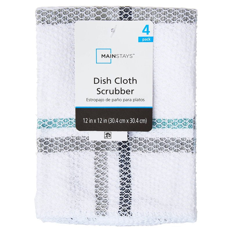 Kitchen Scrubber Dishcloth Set - 4 Pack, Blue Stripe