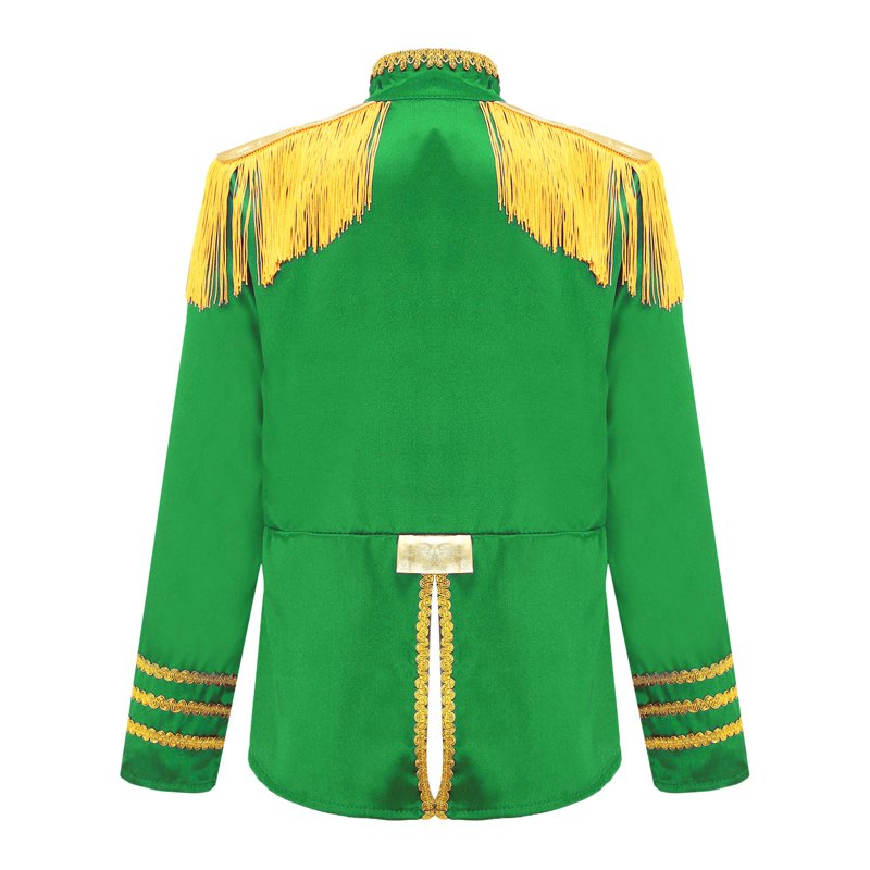 Kids Boys 1960s British Rock Band Zipper Jacket - Green, Size 14