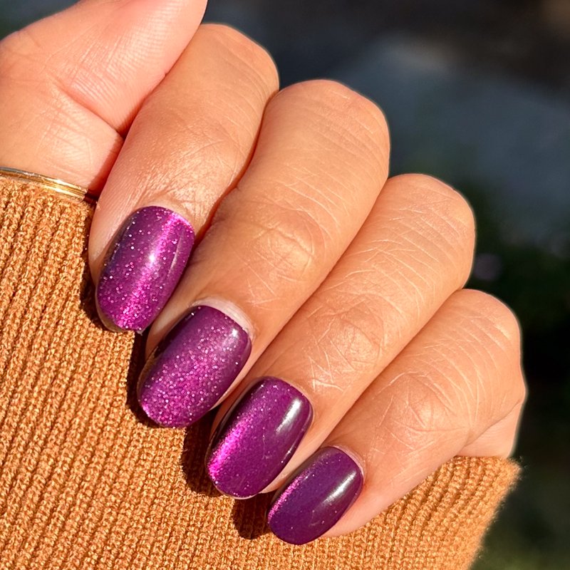 Extra Short Round Press-On Nails - Purple Velvet Plaza, 42 Pieces