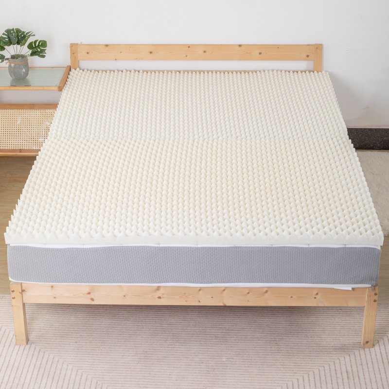 Full 2-Inch Copper-Infused Convoluted Memory Foam Mattress Topper - Cooling & Pressure Relief