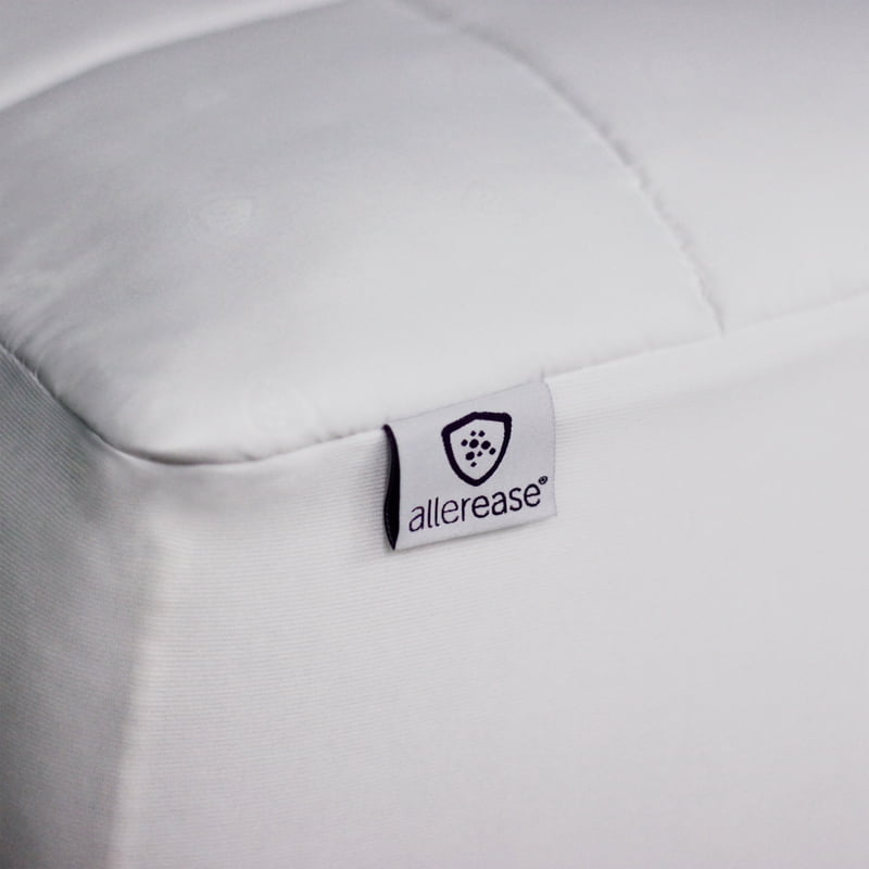 AllerEase Full Allergy Defense Mattress Pad - Waterproof, Antimicrobial, Fitted