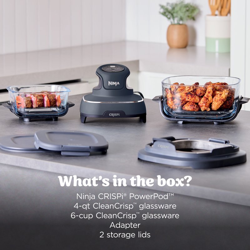 Portable Glass Air Fryer Cooking System - 4-in-1 Compact Countertop Cooker