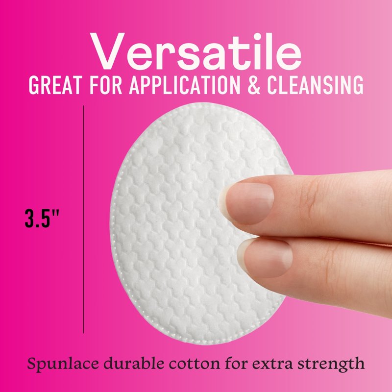 Premium Cotton Facial Ovals - Soft Dual-Sided Skincare Pads, 50 Count
