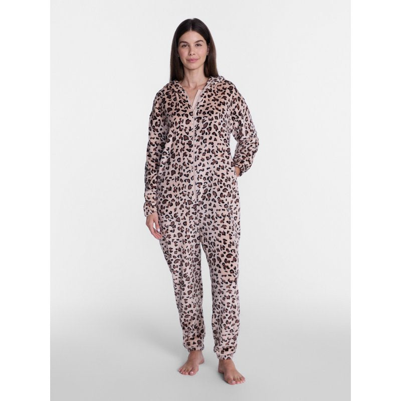 Leopard Print Women's Union Suit - Adobe Tan 2X from Way To Celebrate