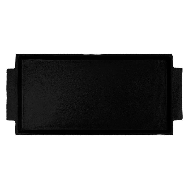 Cast Iron Finish Tray - Rustic Black Decorative Tray (2 Pack)