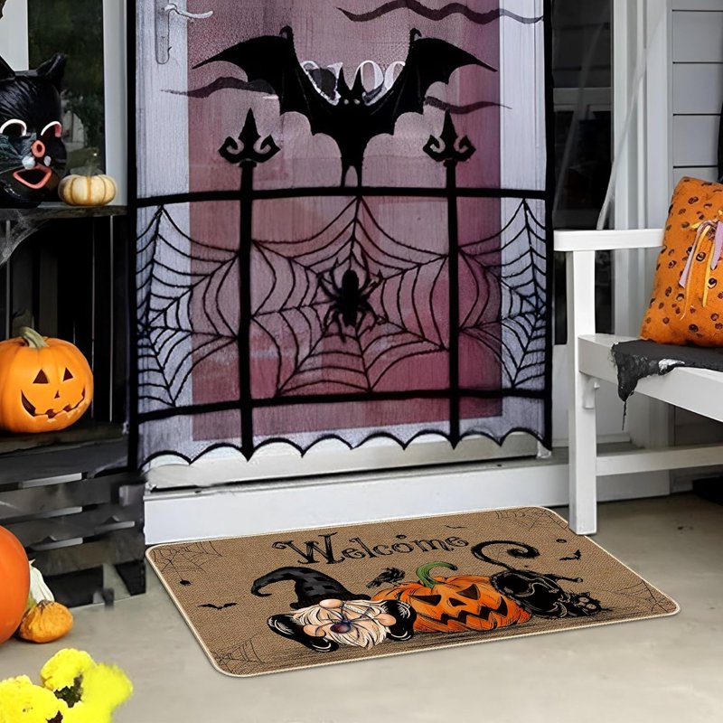 Halloween Door Mat Pumpkin Cat Gnomes Non-Slip Washable 31.5x19.7 Inch