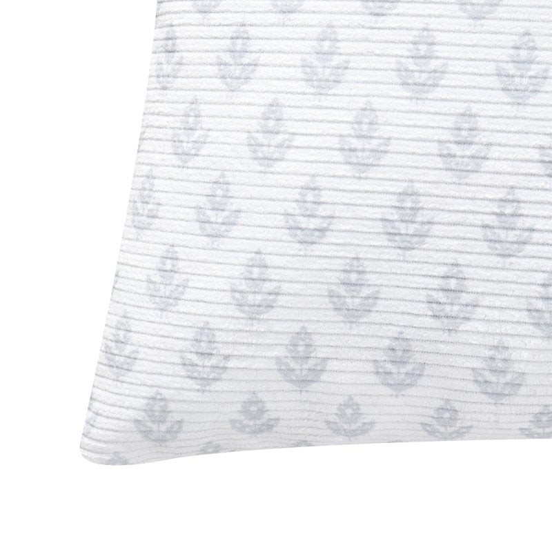 Blue Block Print Lumbar Pillow 14x36 Decorative Farmhouse Cushion