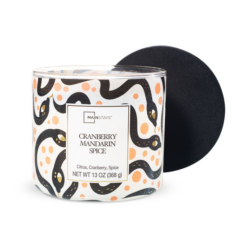Scented Candle with Cranberry Mandarin Spice - 13 oz Festive Home Decor