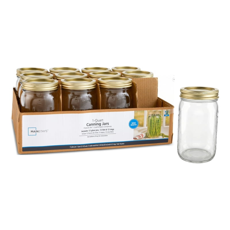 32 oz Wide Mouth Mason Jars - 2 Pack for Canning & Fermenting