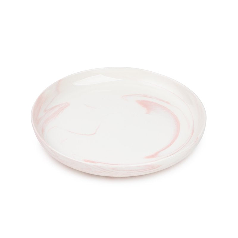 Pink Marble Stoneware Dinnerware Set - 12 Pieces