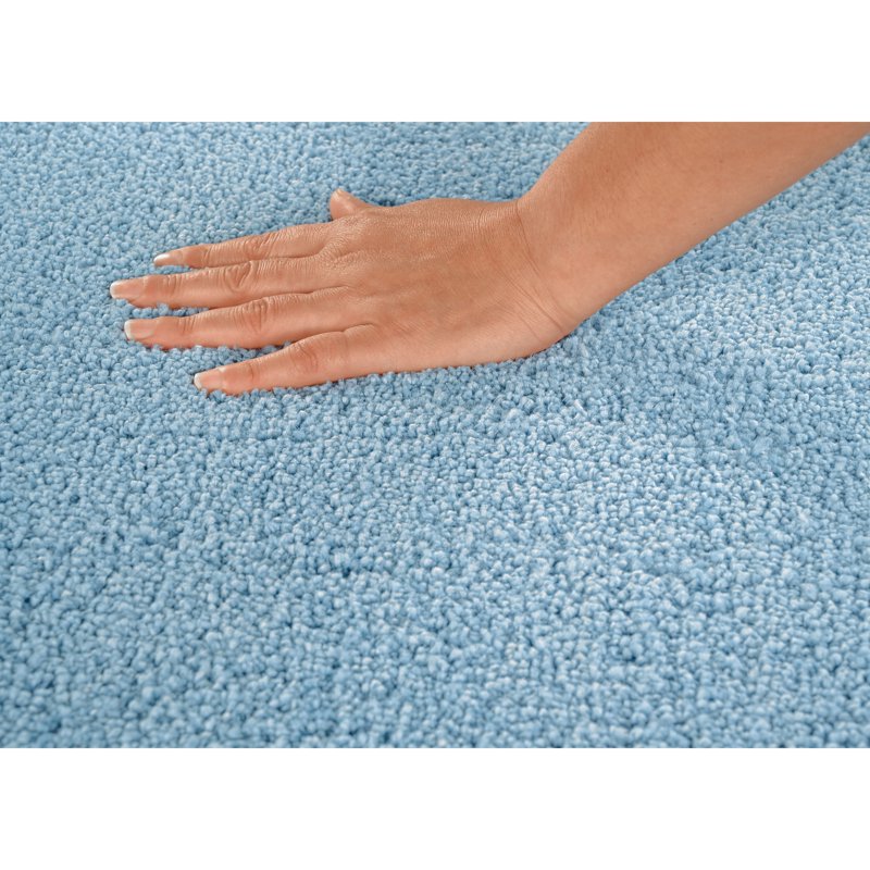 Garland Washable Bath Rug Set - 3 Piece Bathroom Mat & Toilet Lid Cover - Basin Blue