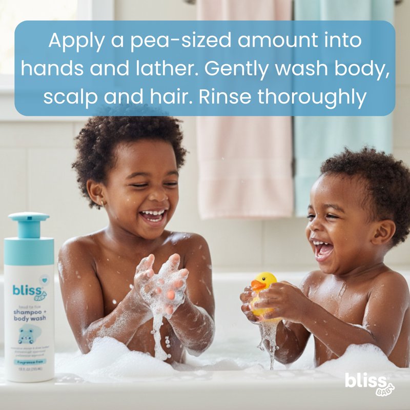 Gentle 2-in-1 Baby Shampoo & Wash - Vegan, Fragrance-Free, Hydrating
