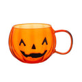 Glass Pumpkin Mug with Jack-o'-Lantern Face - Durable Borosilicate