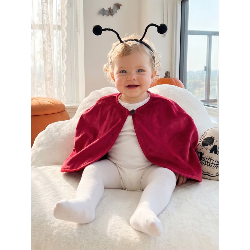 Toddler Girl Boy Ladybug Costume Set - Red 1-2 Years Halloween Animal Outfit with Wings & Headband