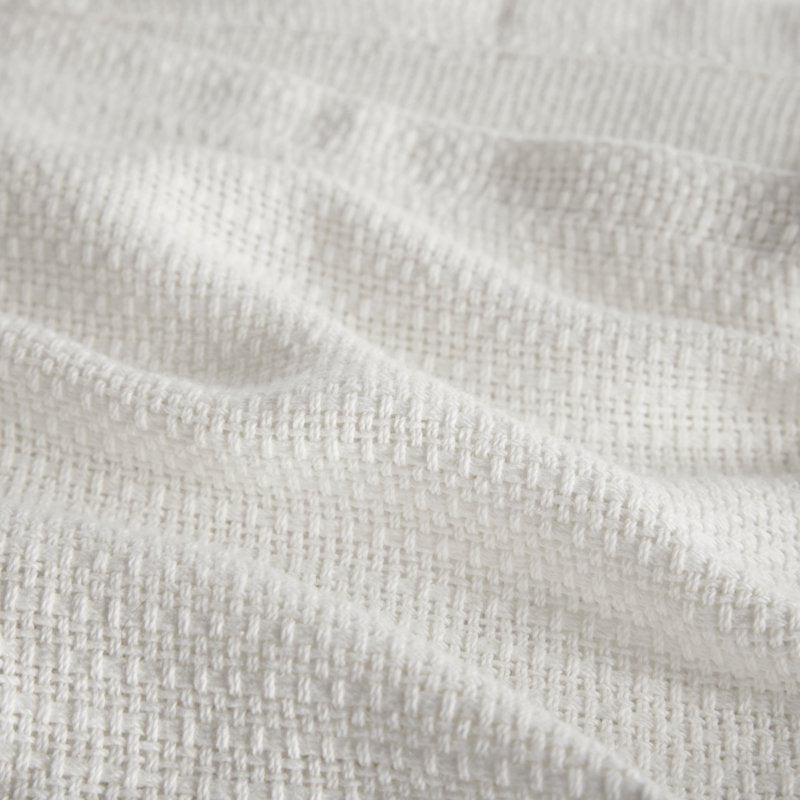 Home Essence Knit Freshspun Basketweave Cotton Blanket - Full/Queen Cream