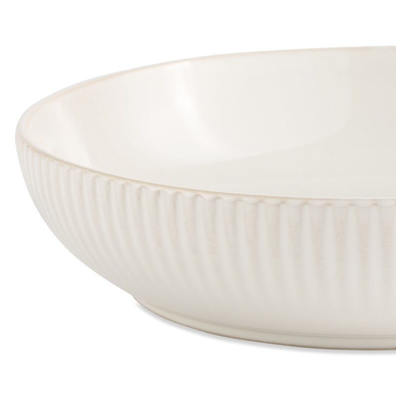 Stoneware Low Bowl - Cream Color, Durable & Elegant