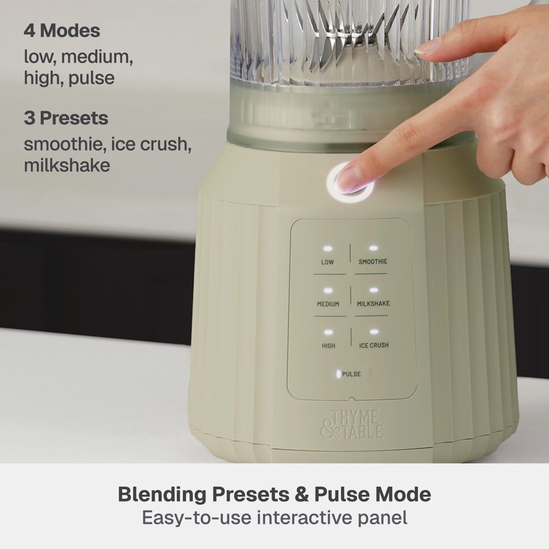 1100W Countertop Blender Duo - 57oz Pitcher & 25oz To-Go Cup - Eucalyptus Green