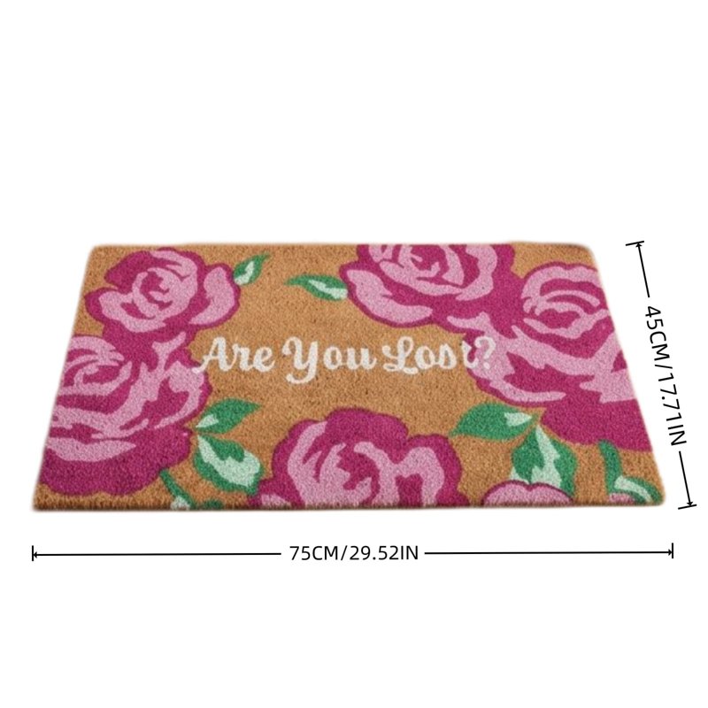18x30 Inch Rose Floral Welcome Doormat