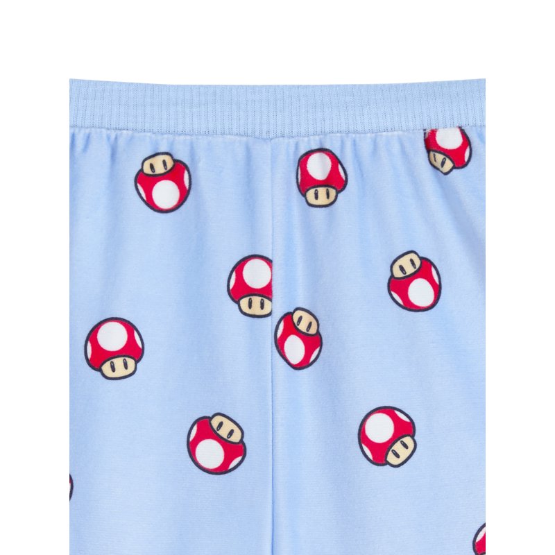 Mario Blue Girls Pajama Set - Short Sleeve Sleep Top & Shorts, Sizes 4-12