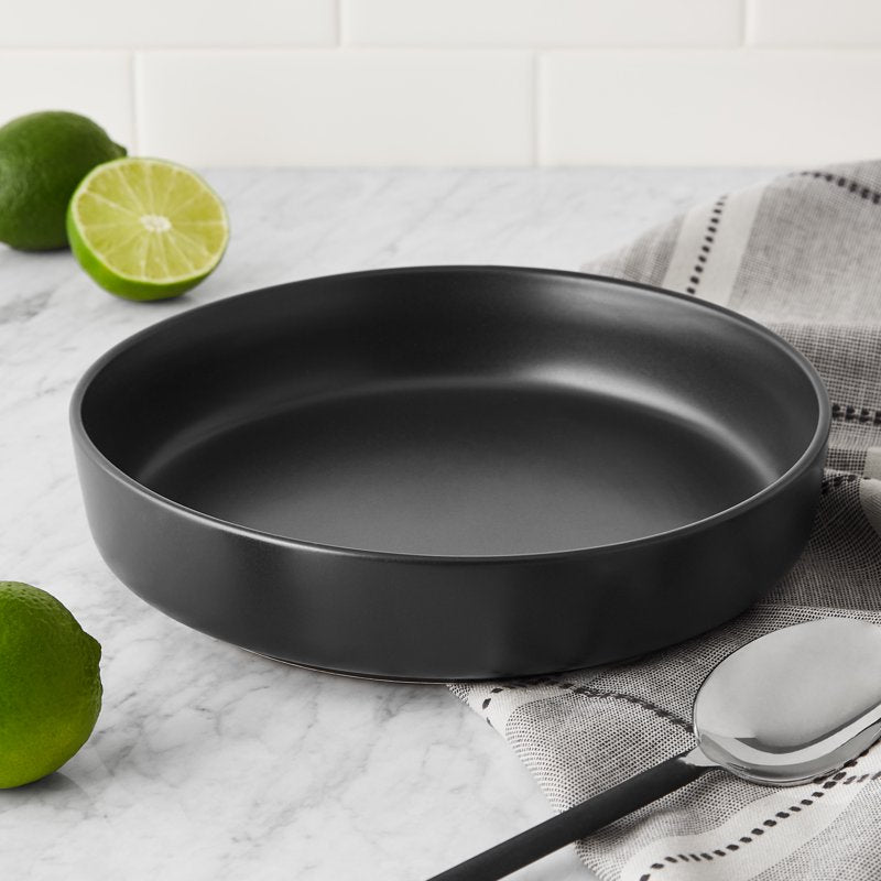 Matte Black Stoneware Dinner Bowl - Single