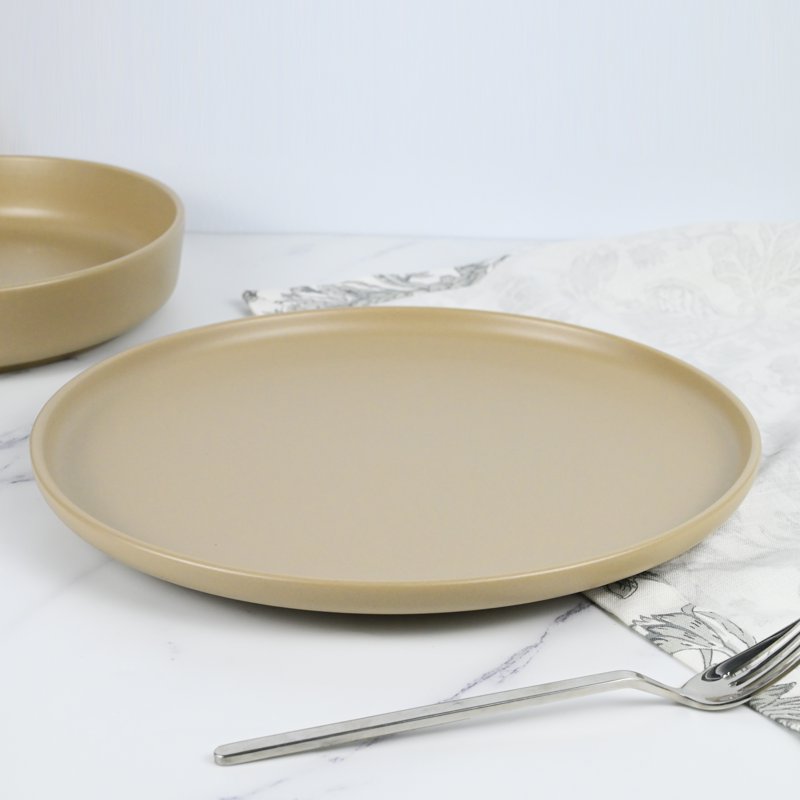 Brown Matte Stoneware Dinner Plate - 10.39 Inch