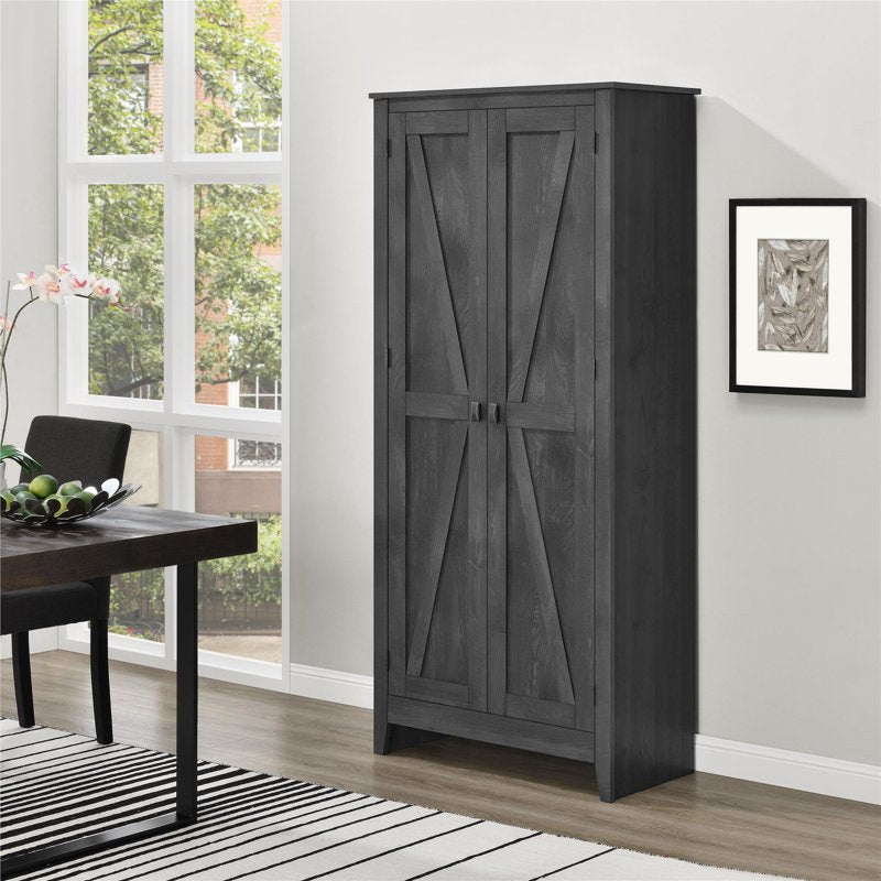 Farmington Rustic Gray Storage Cabinet 31.5" Wide with Adjustable Shelves
