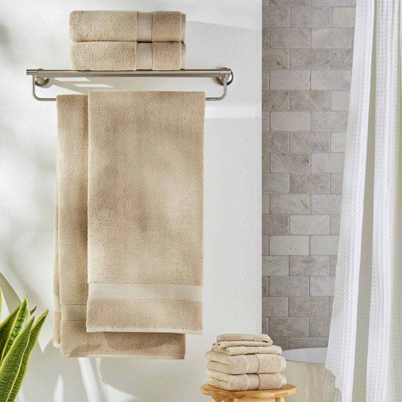 6-Piece Cotton Towel Set - Soft & Absorbent Bath Towels in Almond Biscuit - Better Homes & Gardens