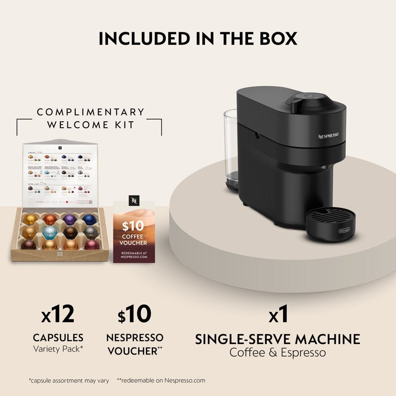 Nespresso Vertuo Pop Coffee & Espresso Maker - Liquorice Black