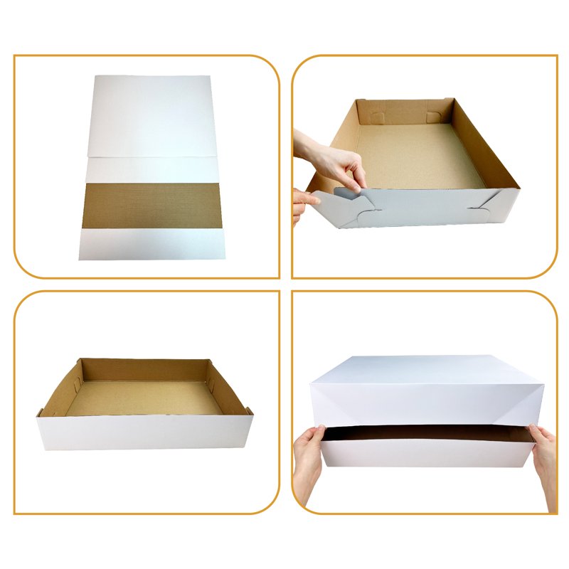 White Cake Boxes - 19" x 14" x 4" - 2 Count