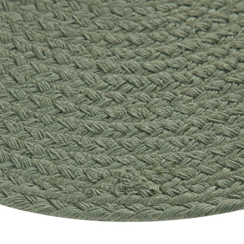 Hedge Green Round Braided Placemat - 14" Diameter
