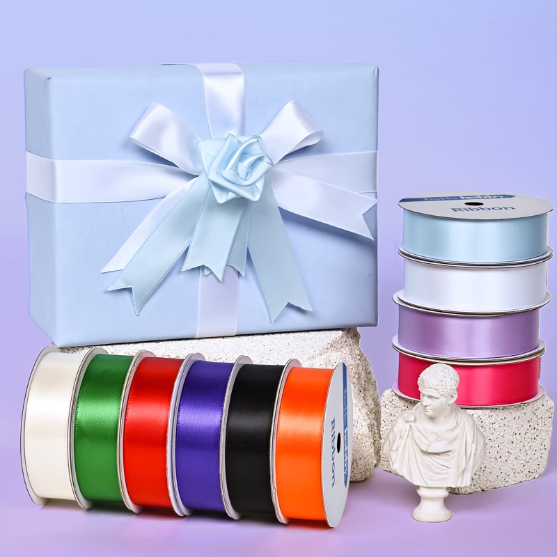 Cream Satin Ribbon 7 Yards - Elegant Crafting & Gift Wrap Accessory