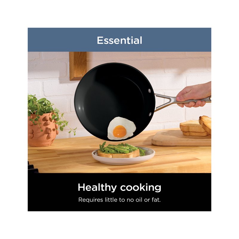 8-Inch Ceramic Frying Pan - Ninja Extended Life - Black