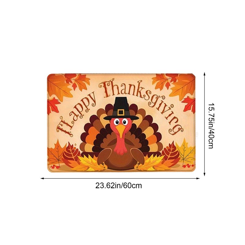 Thanksgiving Doormat Non-Slip Harvest Front Door Mat with Turkey - C-k Variation