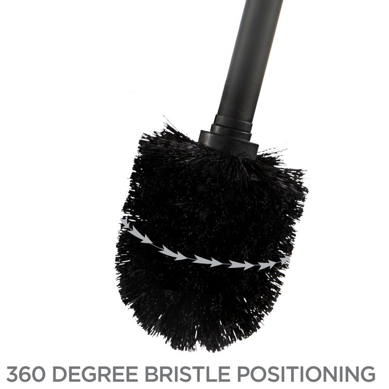 Self Closing Toilet Brush and Holder Set - Carbon - Bathroom Accessory