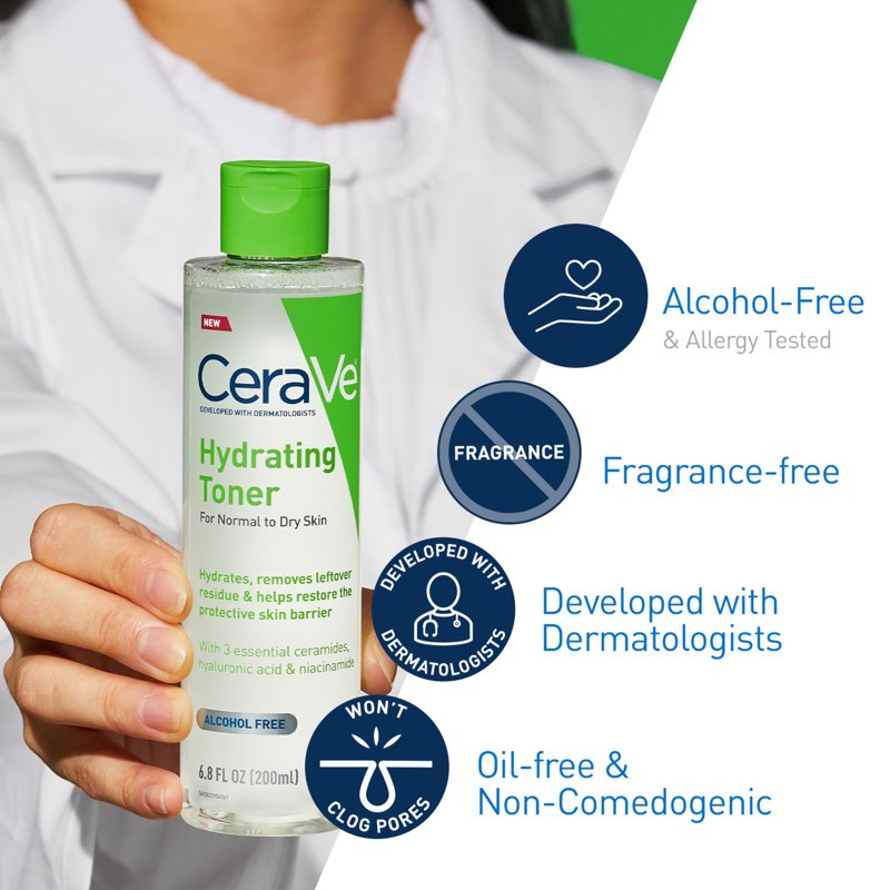Hydrating Facial Toner for Dry Skin - Alcohol-Free with Hyaluronic Acid
