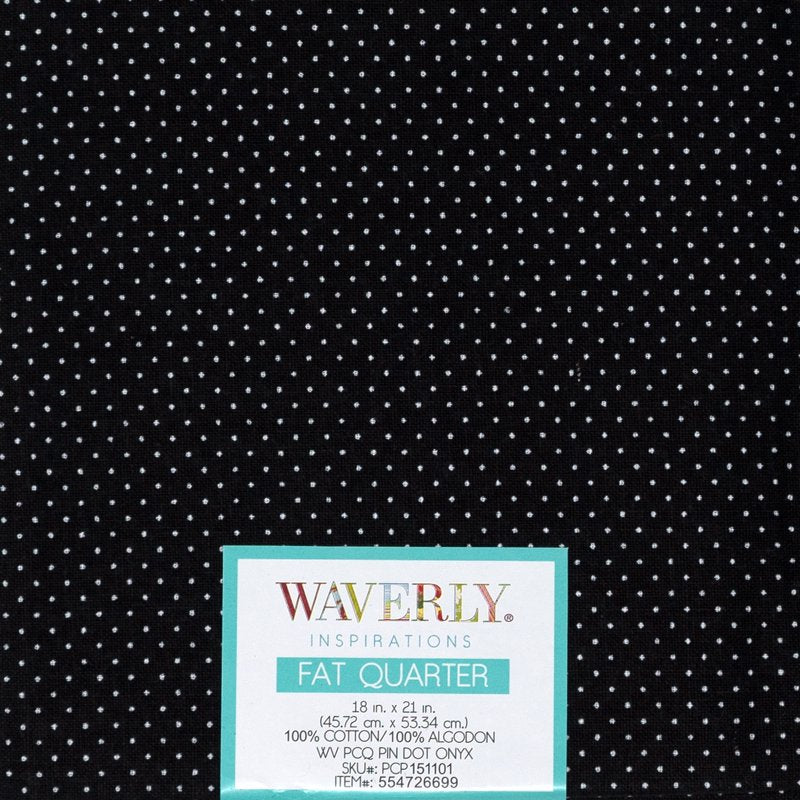 4 Pack Cotton Fat Quarter Fabric - Pindot Onyx 18x21 Inches for Quilting & Sewing