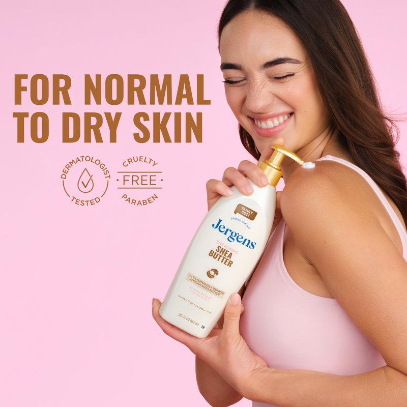 Jergens Shea Butter Hand and Body Lotion, Dry Skin Moisturizer,