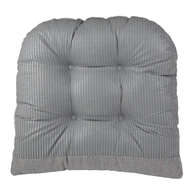 Non-Slip Polar Chenille Chair Cushions - Set of 2, Gray