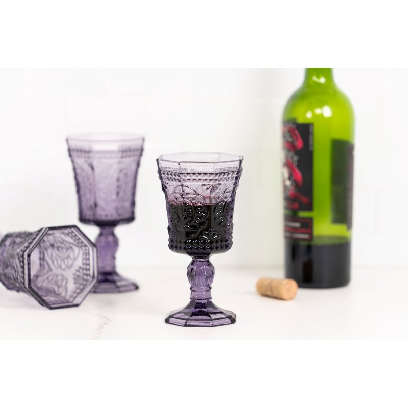 Amethyst Wine Glass Set - 8 Oz, Set of 6