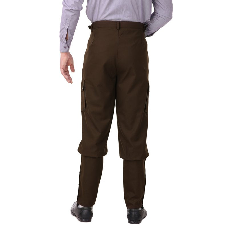 Men's Victorian Steampunk Airship Costume Pants - Espresso, Large
