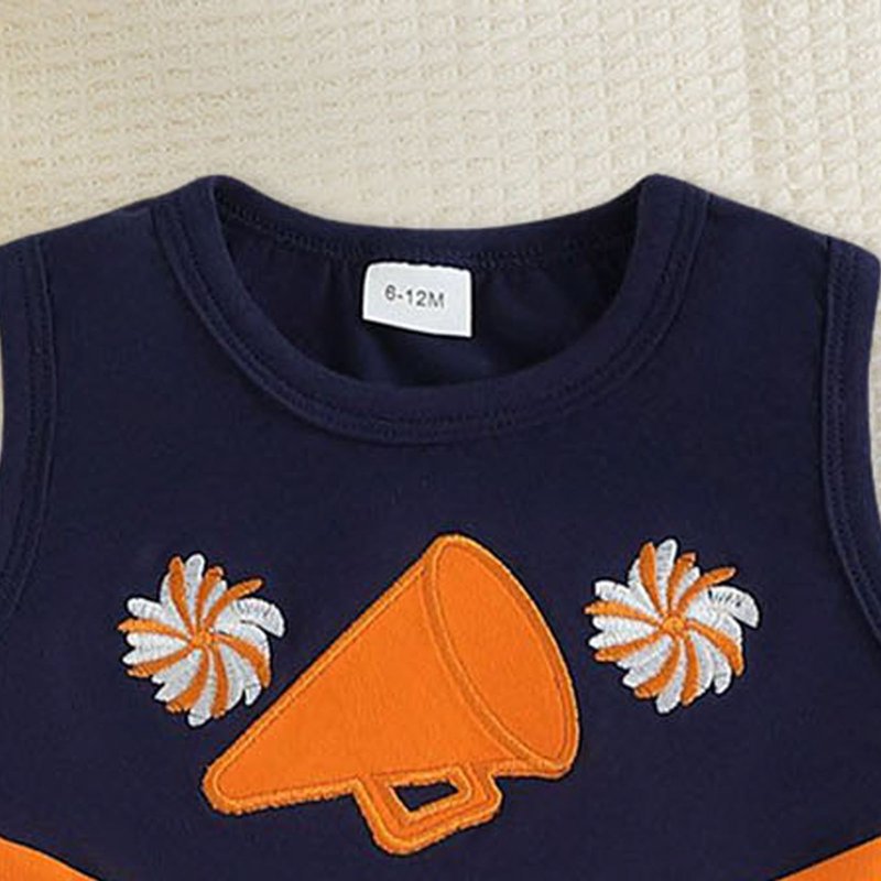 Toddler Girl Cheerleader Outfit Set - Navy 12-18 Months Halloween Costume