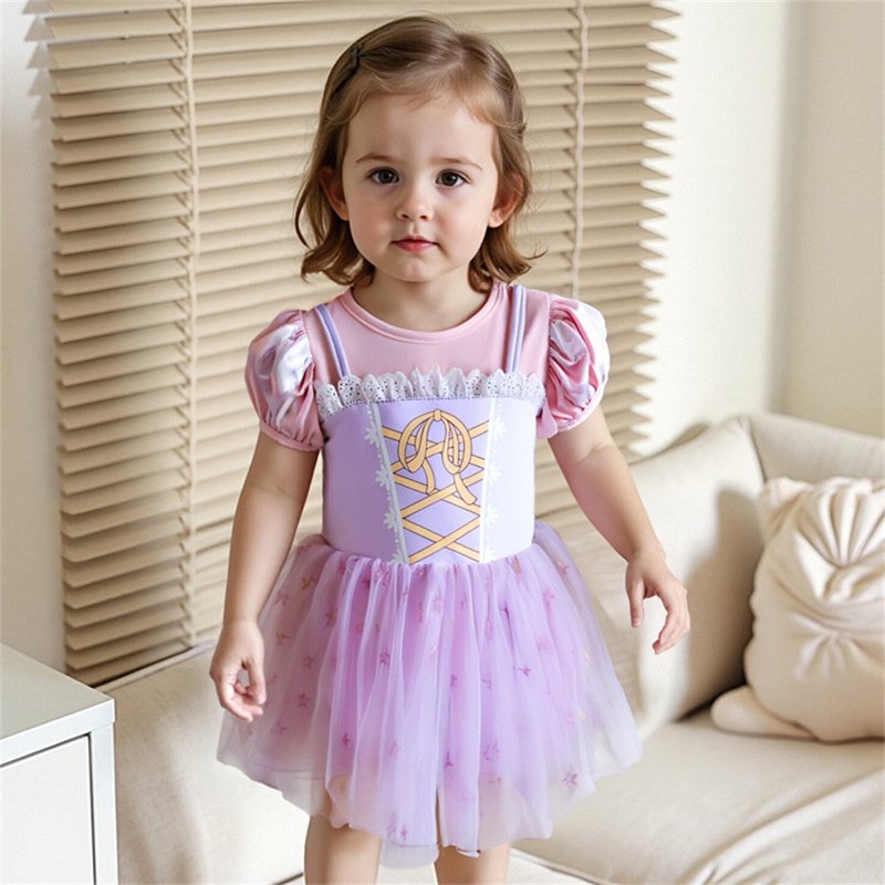 Purple Princess Baby Girl Dress Up Clothes Romper Set with Headband - 18-24 Months