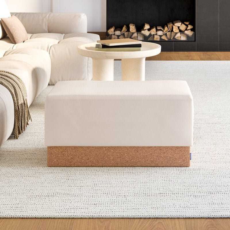 Cork Storage Ottoman with Cushioned Top - 30" Bench with Hidden Storage