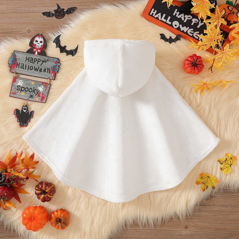Kids Ghost Costume Cape for Halloween - White Fancy Dress Variation J68-White, 2-3 Years
