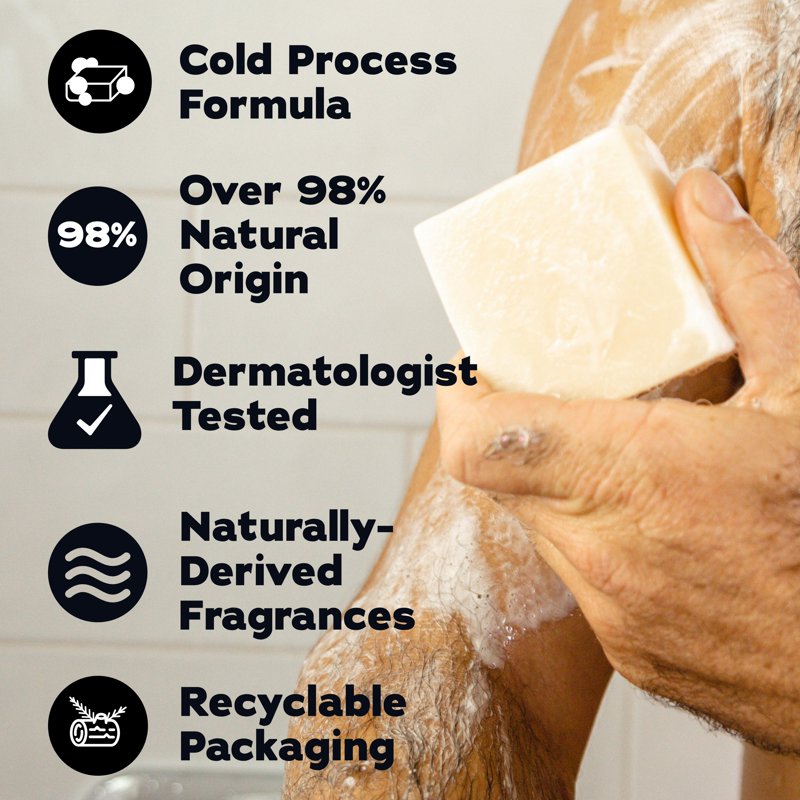 Summer Citrus Natural Bar Soap for Men - Exfoliating Body Soap with Shea Butter
