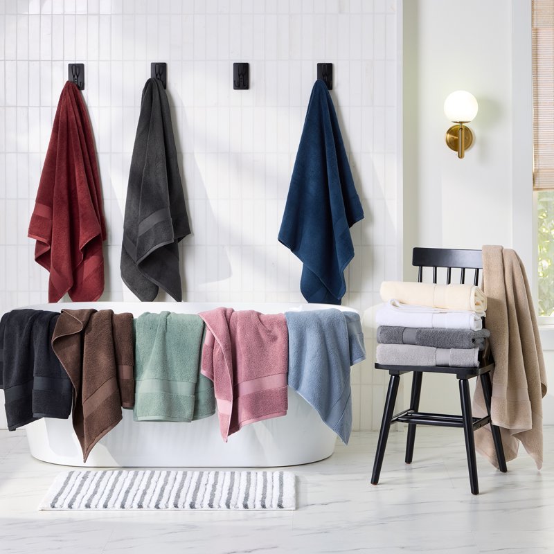 Cotton Bath Towel Set - Soft, Absorbent, Fade-Resistant, Violet Gem - Variation BTHTWL